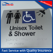 Silver Matte Finish Surface Handling Toilet Signs with Braille